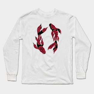 Floral Koi Fish Long Sleeve T-Shirt